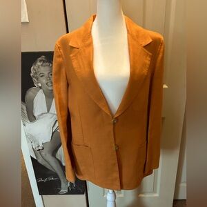 Anne Klein  burnt orange 100% Linen Blazer M